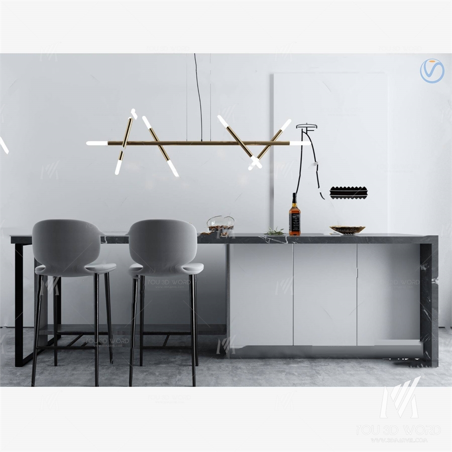3d model of modern marble bar
